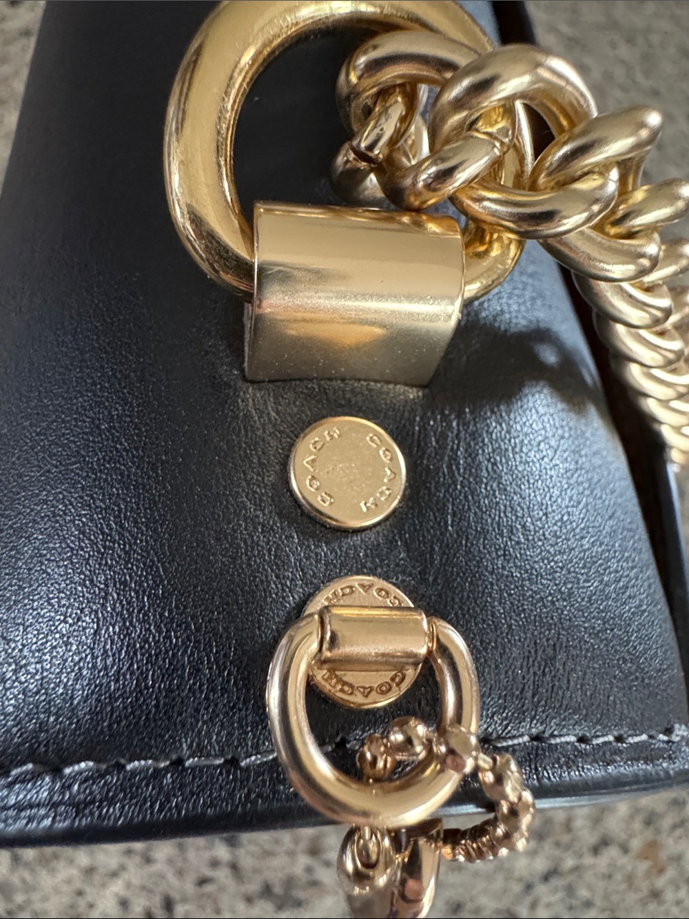 Coach Black Leather & Tan Signature Canvas Shoulder Bag with Gold Hardware - Picture 17 of 17